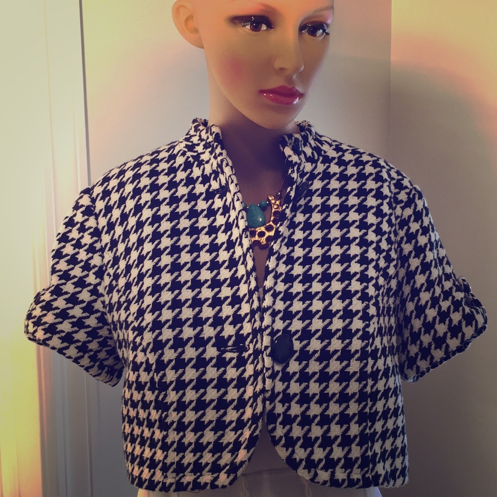 100% Cotton Jacket, Houndstooth Pattern! - image 2